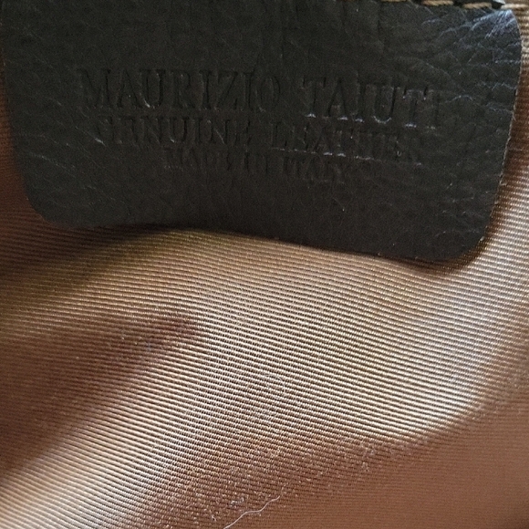 MAURIZIO TAIUTI Made Italy Calf Hair Leather Shoulder Bag Green and Brown - Picture 6 of 13